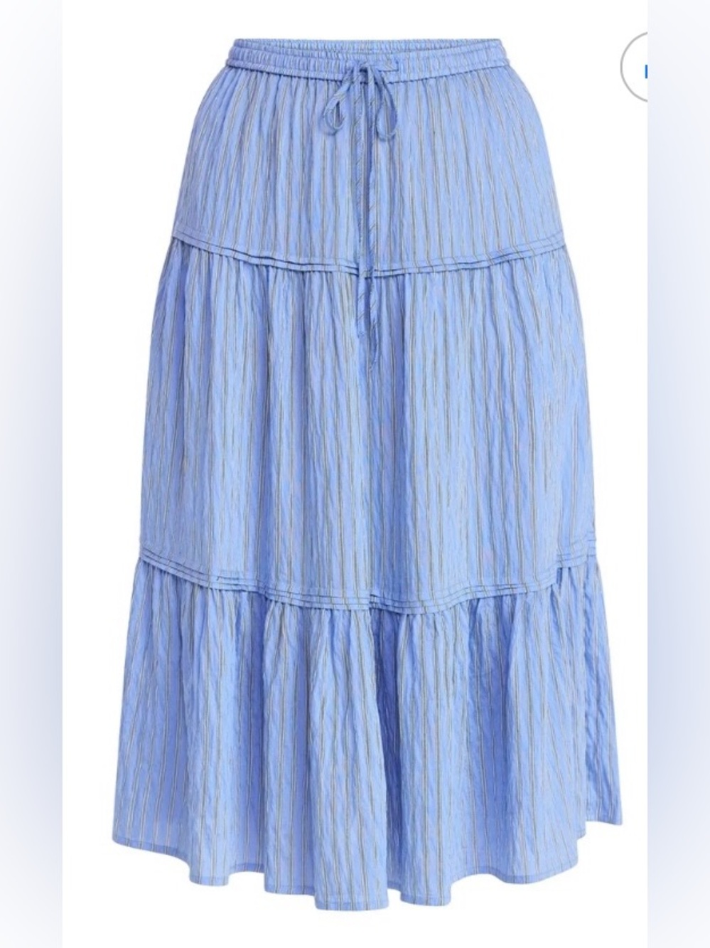 Time and Tru Women's Tiered Print Striped A-Line Midi Skirt Size S 4-6